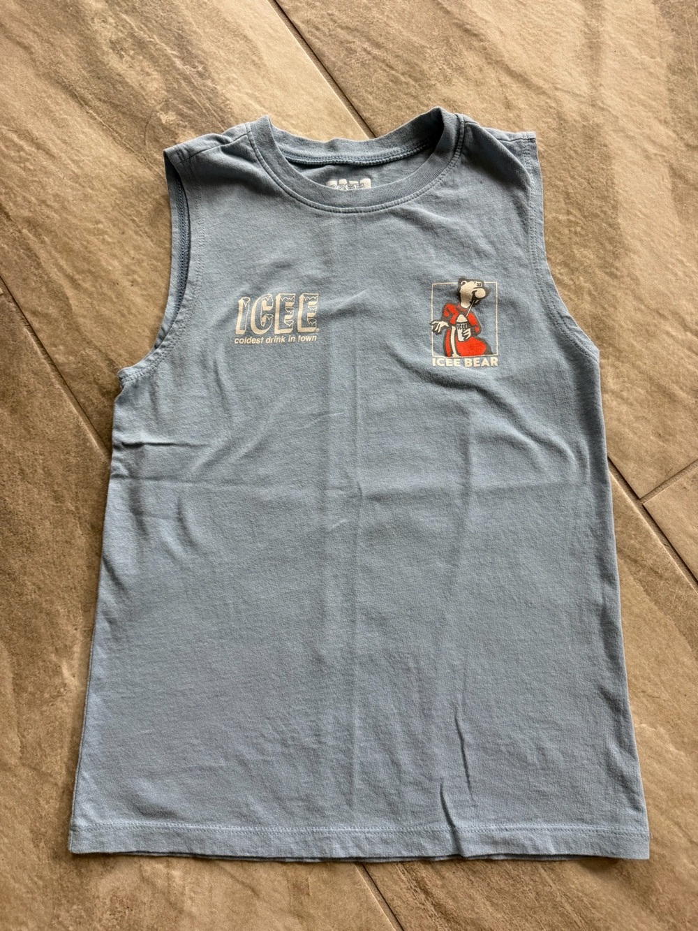 Ice Bear Kids Sleeveless Tee in Light Blue